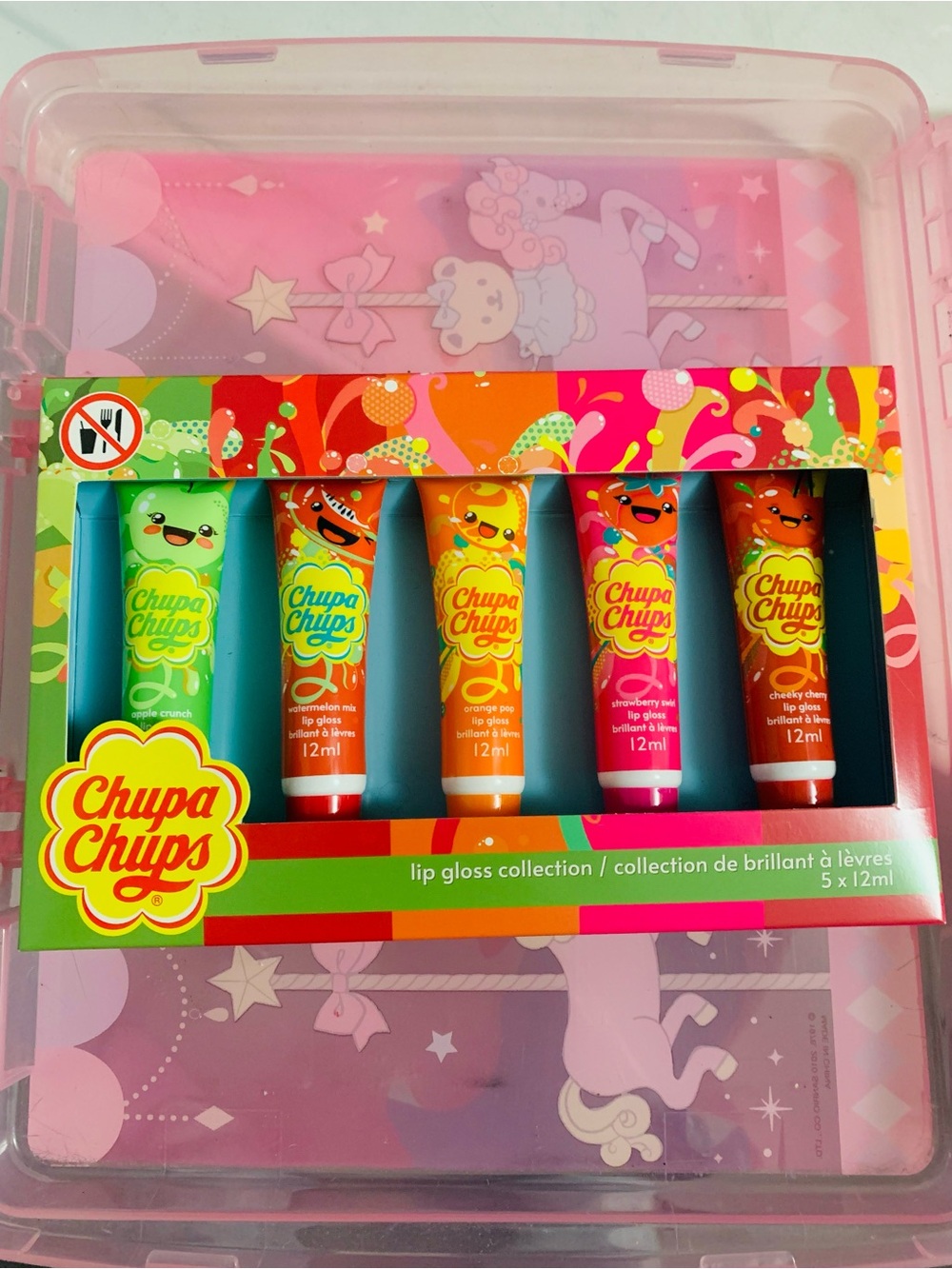 Chupa Chups Lip Gloss Collection - 5 Pack (Green, Orange, Yellow, Pink, Red) 💖